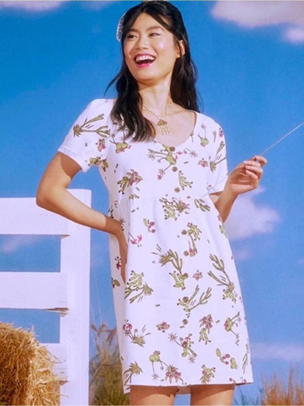 ModCloth NWT Easy Day Smock Dress in Western Desert Cactus print button front S